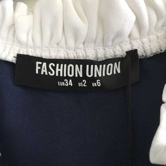 Blue Sleeveless Dress With Ruffle Tie Collar - Picture 3 of 4